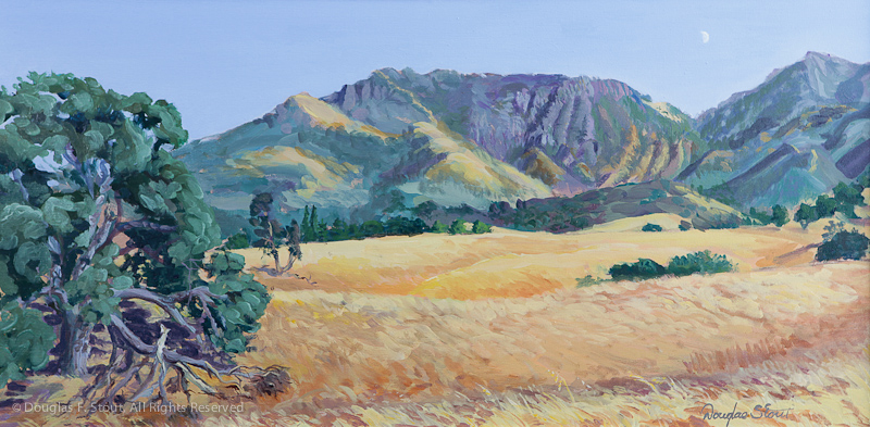 Mount Diablo North Face with Moon